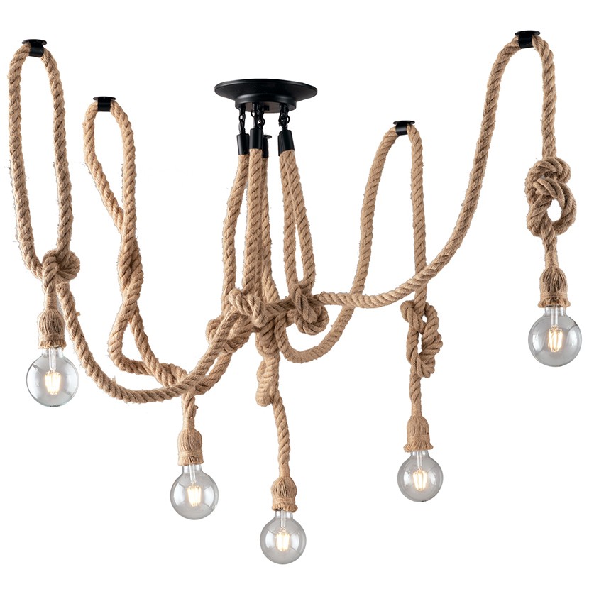 Lustra cu 5 pendule design clasic ROPE I-ROPE-PL5 FE, Candelabre si Lustre moderne elegante⭐ modele clasice de lux pentru living, bucatarie si dormitor.✅ DeSiGn actual Top 2020!❤️Promotii lampi❗ ➽ www.evalight.ro. Oferte corpuri de iluminat suspendate pt camere de interior (înalte), suspensii (lungi) de tip lustre si candelabre, pendule decorative stil modern, clasic, rustic, baroc, scandinav, retro sau vintage, aplicate pe perete sau de tavan, cu cristale, abajur din material textil, lemn, metal, sticla, bec Edison sau LED, ieftine de calitate deosebita la cel mai bun pret. a