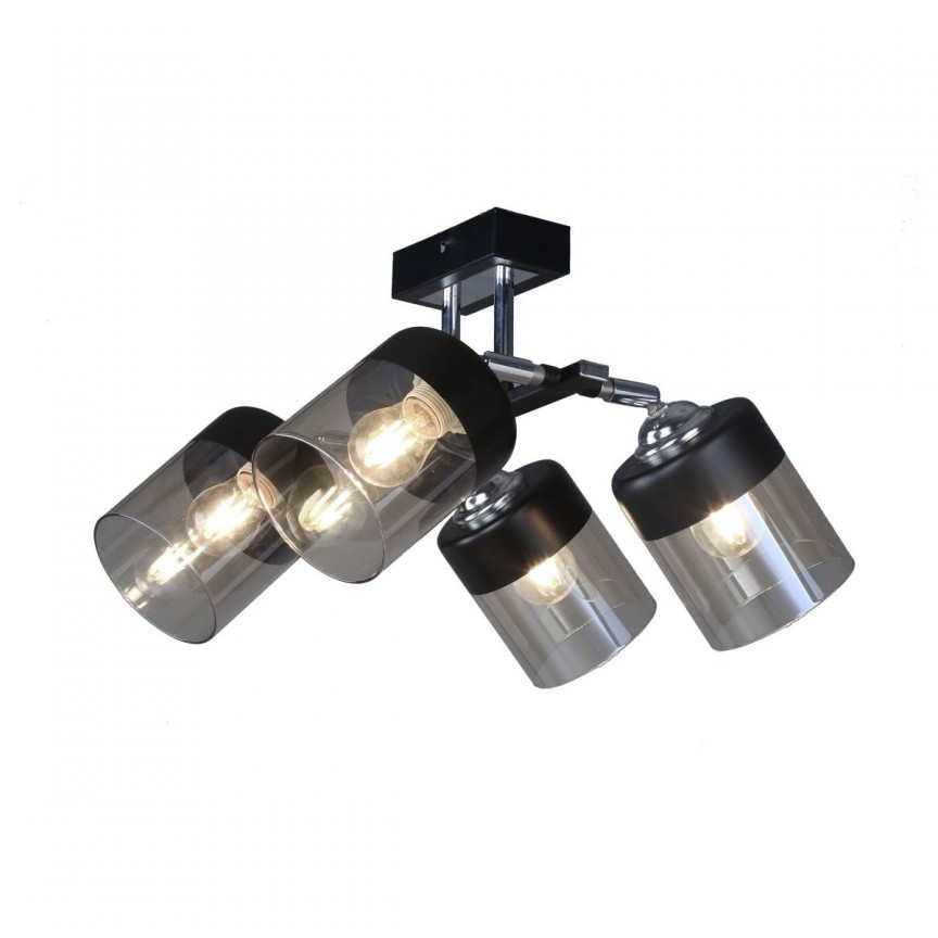 Lustra aplicata moderna PORTO 4L, Lustre aplicate, moderne⭐ modele elegante pentru living, dormitor, bucatarie sau hol.✅DeSiGn decorativ unic!❤️Promotii lampi❗ ➽www.evalight.ro. Alege corpuri de iluminat interior de tip plafoniera si lustre aplicate de tavan, ieftine de de lux, calitate deosebita la cel mai bun pret. a