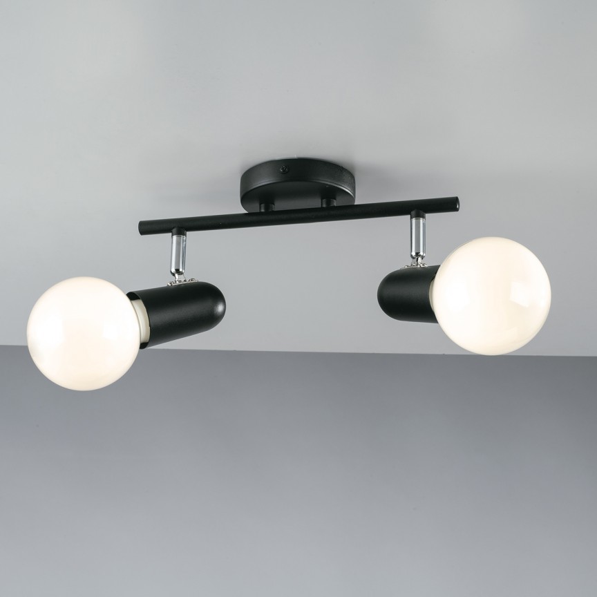 Aplica cu 2 spoturi directionabile design modern PUNTO negru SPOT-PUNTO-2 NER FE, Candelabre si Lustre moderne elegante⭐ modele clasice de lux pentru living, bucatarie si dormitor.✅ DeSiGn actual Top 2020!❤️Promotii lampi❗ ➽ www.evalight.ro. Oferte corpuri de iluminat suspendate pt camere de interior (înalte), suspensii (lungi) de tip lustre si candelabre, pendule decorative stil modern, clasic, rustic, baroc, scandinav, retro sau vintage, aplicate pe perete sau de tavan, cu cristale, abajur din material textil, lemn, metal, sticla, bec Edison sau LED, ieftine de calitate deosebita la cel mai bun pret. a