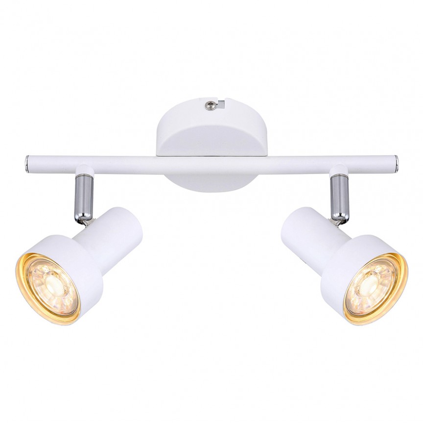 Aplica cu 2 spoturi design industrial Konrad alb 5355 RX, Aplice aplicate perete sau tavan cu spoturi, LED⭐ modele moderne corpuri de iluminat tip spoturi pe bara.✅Design decorativ unic!❤️Promotii lampi❗ ➽ www.evalight.ro. Alege aplice de iluminat interior, lustre si plafoniere cu 2 spoturi cu lumina LED si directie reglabila, spot orientabil cu intrerupator, simple si ieftine de calitate la cel mai bun pret. a