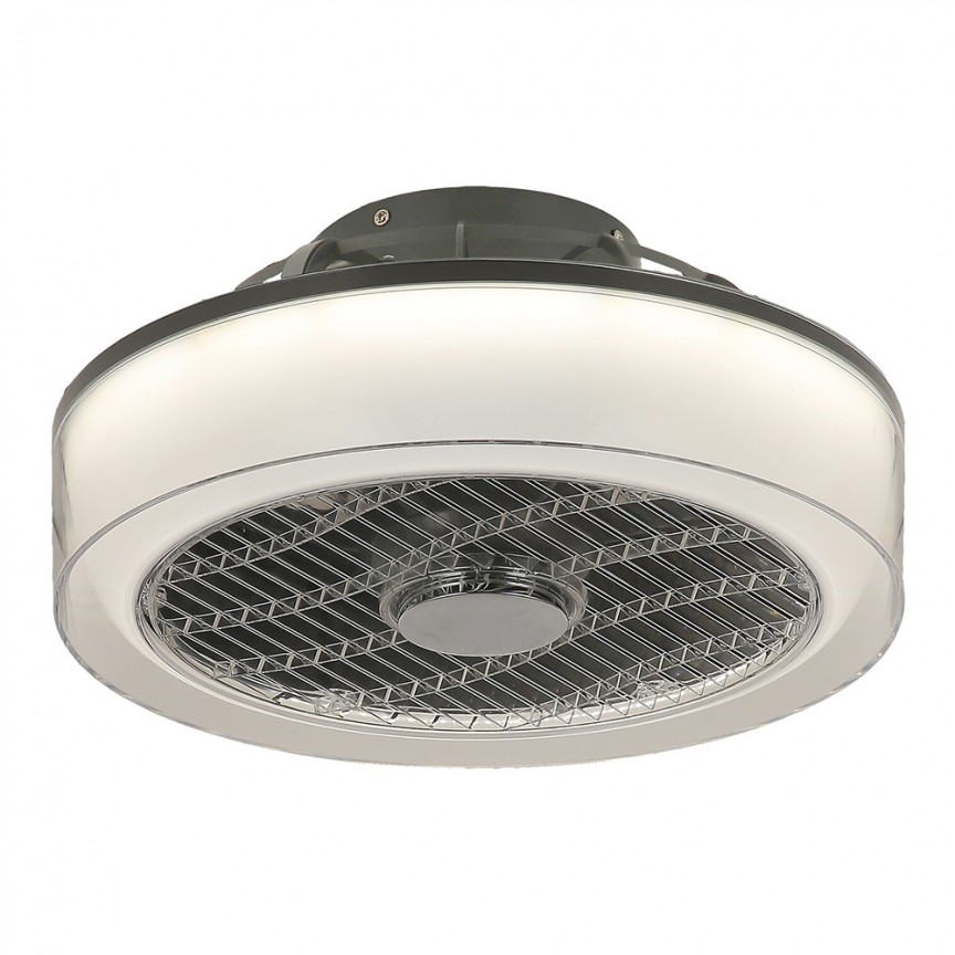 Lustra LED cu ventilator si telecomanda design modern Dalfon, 39,5cm 6857 RX, Lustre cu ventilator, tavan⭐ ventilatoare moderne cu sisteme de iluminat LED si telecomanda.❤️Promotii lampi❗ ➽www.evalight.ro. Alege corpuri de iluminat cu ventilator profesionale, ieftine sau de lux, calitate premium la cel mai bun pret! a