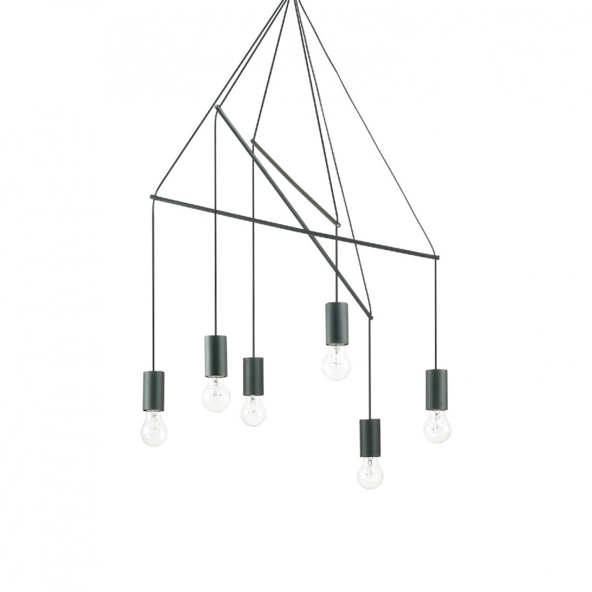 Lustra minimalista stil industrial POP SP6 NERO, Corpuri de iluminat Vintage, Industria Style⭐ lustre retro elegante pentru bucatarie, dormitor living.✅Lampi Design decorativ modern!❤️Promotii❗ ➽ www.evalight.ro. Oferte la corpuri de iluminat suspendate de tip suspensii pentru camere interior, decorate in stil antichizat retro sau vintage, abajur material textil, lemn, metal, sticla, bec tip lumanare Edison sau LED, ieftine si de lux, calitate deosebita la cel mai bun pret. a