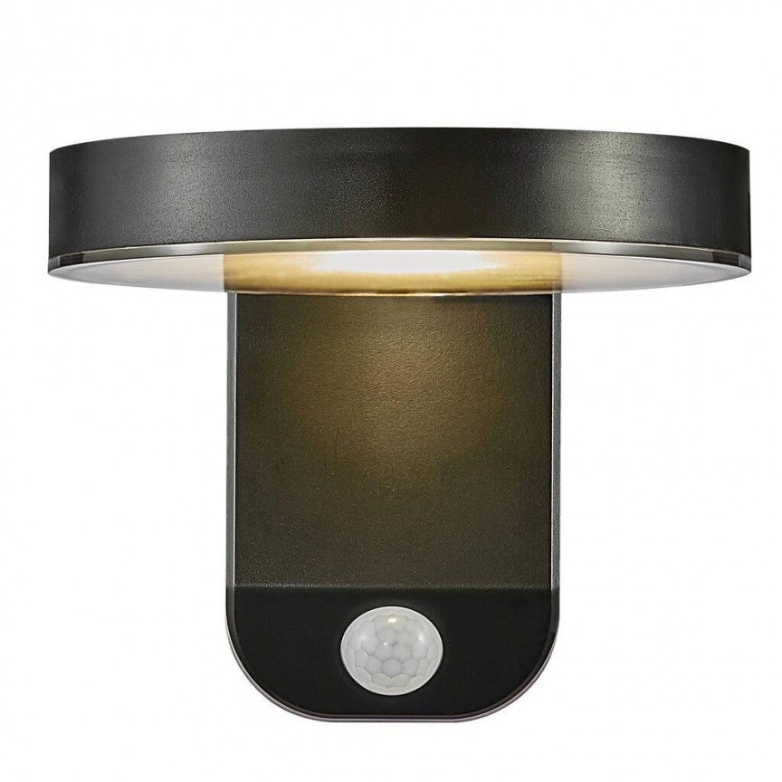 Aplica LED solara, cu senzor de miscare design modern, IP44 RICA ROUND 2118141003 NL, Lampi solare de exterior, LED⭐ corpuri de iluminat decorative pentru gradina si alei.✅Design ornamental!❤️Promotii lampi❗ ➽ www.evalight.ro. a