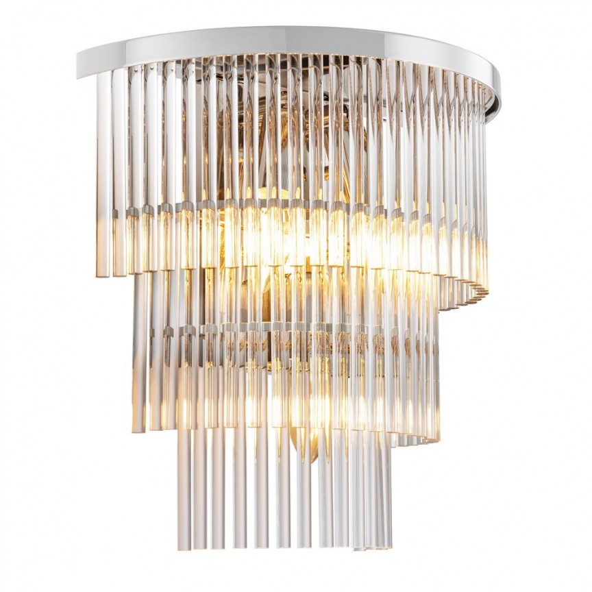 Aplica de perete design LUX East, nickel, Candelabre si Lustre moderne elegante⭐ modele clasice de lux pentru living, bucatarie si dormitor.✅ DeSiGn actual Top 2020!❤️Promotii lampi❗ ➽ www.evalight.ro. Oferte corpuri de iluminat suspendate pt camere de interior (înalte), suspensii (lungi) de tip lustre si candelabre, pendule decorative stil modern, clasic, rustic, baroc, scandinav, retro sau vintage, aplicate pe perete sau de tavan, cu cristale, abajur din material textil, lemn, metal, sticla, bec Edison sau LED, ieftine de calitate deosebita la cel mai bun pret. a