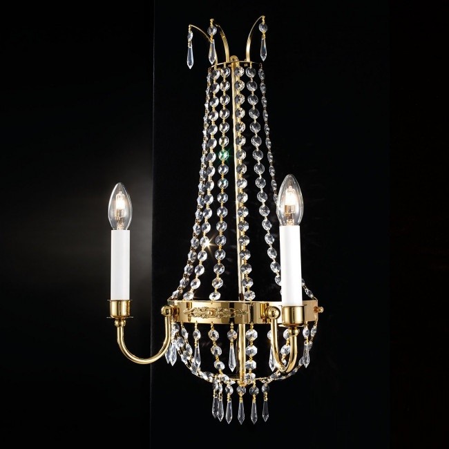 Aplica clasica din alama si cristale Asfour Empire, 24K gold plated, Lustre cristal si Corpuri de iluminat suspendate⭐ modele de lux elegante din cristal Stil Exclusive.✅Design Premium Top❗ ➽ www.evalight.ro.  a