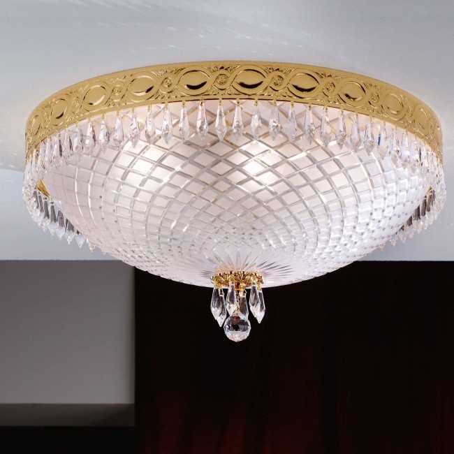 Plafoniera clasica din alama si cristale Schöler Empire 55cm, Lustre cristal si Corpuri de iluminat suspendate⭐ modele de lux elegante din cristal Stil Exclusive.✅Design Premium Top❗ ➽ www.evalight.ro.  a