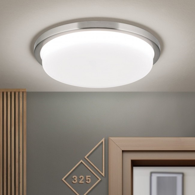 Plafoniera LED moderna LEROX Ø30cm crom satin, Candelabre si Lustre moderne elegante⭐ modele clasice de lux pentru living, bucatarie si dormitor.✅ DeSiGn actual Top 2020!❤️Promotii lampi❗ ➽ www.evalight.ro. Oferte corpuri de iluminat suspendate pt camere de interior (înalte), suspensii (lungi) de tip lustre si candelabre, pendule decorative stil modern, clasic, rustic, baroc, scandinav, retro sau vintage, aplicate pe perete sau de tavan, cu cristale, abajur din material textil, lemn, metal, sticla, bec Edison sau LED, ieftine de calitate deosebita la cel mai bun pret. a