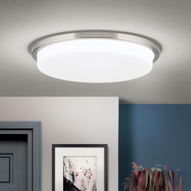 Plafoniera LED moderna LEROX Ø40cm crom satin, Plafoniere LED⭐ modele moderne pentru iluminat living, dormitor, bucatarie.✅DeSiGn decorativ!❤️Promotii lampi LED❗ ➽www.evalight.ro. Alege lustre LED de interior de tip plafoniera aplicate de tavan sau de perete, ieftine si de lux, calitate deosebita la cel mai bun pret. a