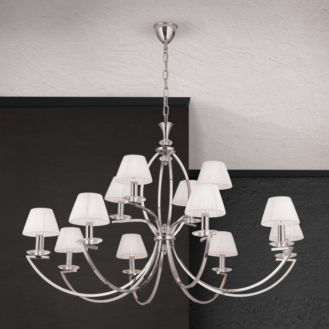 Candelabru cristal Swarovski elegant de lux Avala 12L nickel plated, Candelabre si Lustre moderne elegante⭐ modele clasice de lux pentru living, bucatarie si dormitor.✅ DeSiGn actual Top 2020!❤️Promotii lampi❗ ➽ www.evalight.ro. Oferte corpuri de iluminat suspendate pt camere de interior (înalte), suspensii (lungi) de tip lustre si candelabre, pendule decorative stil modern, clasic, rustic, baroc, scandinav, retro sau vintage, aplicate pe perete sau de tavan, cu cristale, abajur din material textil, lemn, metal, sticla, bec Edison sau LED, ieftine de calitate deosebita la cel mai bun pret. a