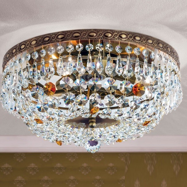 Lustra aplicata cristal Schöler design de lux Sheraton 35cm, antique brass, Lustre cristal si Corpuri de iluminat suspendate⭐ modele de lux elegante din cristal Stil Exclusive.✅Design Premium Top❗ ➽ www.evalight.ro.  a