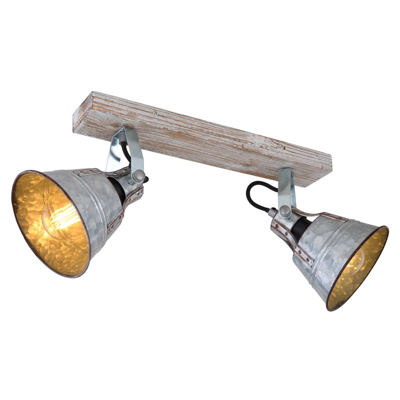 Aplica de perete / tavan stil industrial cu 2 spoturi GÜNTHER I, Aplice cu spot, LED⭐ spot-uri aplicate de perete sau tavan corpuri de iluminat cu directie reglabila.✅Design decorativ 2022!❤️Promotii lampi❗ ➽ www.evalight.ro. Alege oferte aplice moderne de iluminat interior, lustre si plafoniere tip spot orientabil pe bara cu intrerupator, simple si ieftine de calitate la cel mai bun pret. a