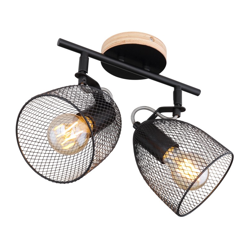 Aplica de perete / tavan stil industrial cu 2 spoturi JOSINA, Aplice cu spot, LED⭐ spot-uri aplicate de perete sau tavan corpuri de iluminat cu directie reglabila.✅Design decorativ 2022!❤️Promotii lampi❗ ➽ www.evalight.ro. Alege oferte aplice moderne de iluminat interior, lustre si plafoniere tip spot orientabil pe bara cu intrerupator, simple si ieftine de calitate la cel mai bun pret. a