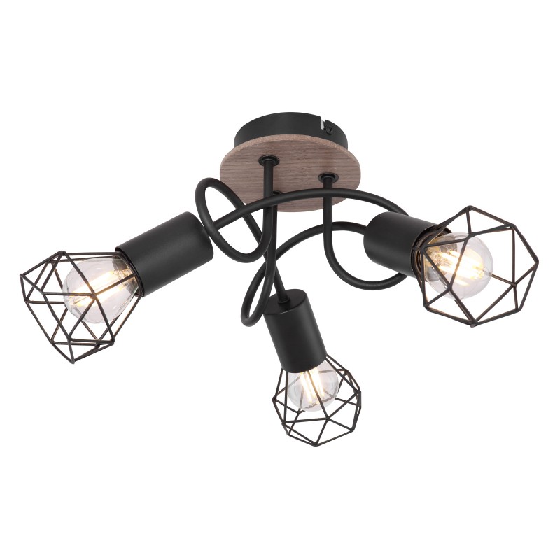 Plafoniera moderna cu 3 spoturi XARA I negru/lemn, Plafoniere cu spoturi, LED⭐ modele moderne corpuri de iluminat tip spoturi aplicate pe tavan sau perete.✅Design decorativ 2022!❤️Promotii lampi❗ ➽ www.evalight.ro. Alege lustre de iluminat interior tip plafoniere si aplice cu 3 spoturi pe bara cu lumina LED si directie reglabila pentru living, dormitor, bucatarie, baie, hol, camera copii, calitate de lux la cel mai bun pret. a