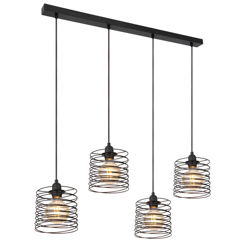 Lustra suspendata cu 4 pendule design modern Tilly 15640-4H GL, Pendule / Lustre suspendate moderne, LED⭐ modele elegante pentru bucatarie, living dormitor.✅DeSiGn decorativ unic!❤️Promotii lampi❗ ➽www.evalight.ro. Alege corpuri de iluminat suspendate pt interior stil modern, suspensii de tip pendule cu cristale, abajur material textil, lemn, metal, sticla, bec tip lumanare Edison sau LED, ieftine si de lux, calitate deosebita la cel mai bun pret. a