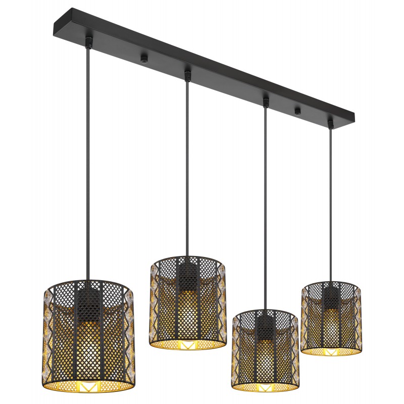 Lustra suspendata design modern ABINI negru 15450-4H GL, Candelabre si Lustre moderne elegante⭐ modele clasice de lux pentru living, bucatarie si dormitor.✅ DeSiGn actual Top 2020!❤️Promotii lampi❗ ➽ www.evalight.ro. Oferte corpuri de iluminat suspendate pt camere de interior (înalte), suspensii (lungi) de tip lustre si candelabre, pendule decorative stil modern, clasic, rustic, baroc, scandinav, retro sau vintage, aplicate pe perete sau de tavan, cu cristale, abajur din material textil, lemn, metal, sticla, bec Edison sau LED, ieftine de calitate deosebita la cel mai bun pret. a