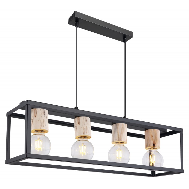 Lustra suspendata design modern HAGAR negru 15476-4H GL, Pendule / Lustre suspendate moderne, LED⭐ modele elegante pentru bucatarie, living dormitor.✅DeSiGn decorativ unic!❤️Promotii lampi❗ ➽www.evalight.ro. Alege corpuri de iluminat suspendate pt interior stil modern, suspensii de tip pendule cu cristale, abajur material textil, lemn, metal, sticla, bec tip lumanare Edison sau LED, ieftine si de lux, calitate deosebita la cel mai bun pret. a