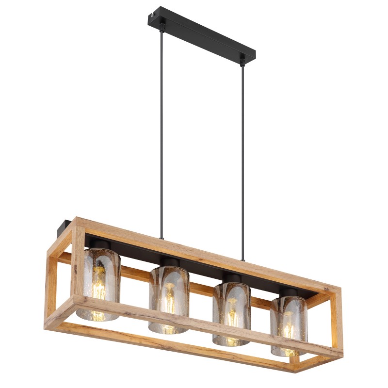 Lustra suspendata design modern PETTEY lemn 15497-4H GL, Candelabre si Lustre moderne elegante⭐ modele clasice de lux pentru living, bucatarie si dormitor.✅ DeSiGn actual Top 2020!❤️Promotii lampi❗ ➽ www.evalight.ro. Oferte corpuri de iluminat suspendate pt camere de interior (înalte), suspensii (lungi) de tip lustre si candelabre, pendule decorative stil modern, clasic, rustic, baroc, scandinav, retro sau vintage, aplicate pe perete sau de tavan, cu cristale, abajur din material textil, lemn, metal, sticla, bec Edison sau LED, ieftine de calitate deosebita la cel mai bun pret. a