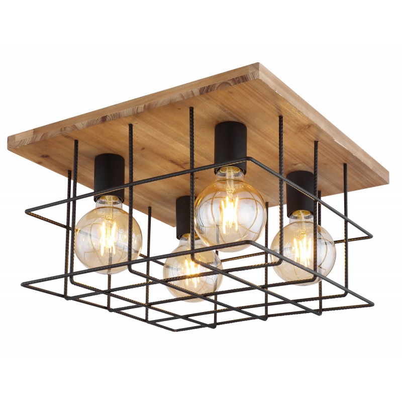 Plafoniera design modern MERRIL lemn 15530-4D GL, Candelabre si Lustre moderne elegante⭐ modele clasice de lux pentru living, bucatarie si dormitor.✅ DeSiGn actual Top 2020!❤️Promotii lampi❗ ➽ www.evalight.ro. Oferte corpuri de iluminat suspendate pt camere de interior (înalte), suspensii (lungi) de tip lustre si candelabre, pendule decorative stil modern, clasic, rustic, baroc, scandinav, retro sau vintage, aplicate pe perete sau de tavan, cu cristale, abajur din material textil, lemn, metal, sticla, bec Edison sau LED, ieftine de calitate deosebita la cel mai bun pret. a