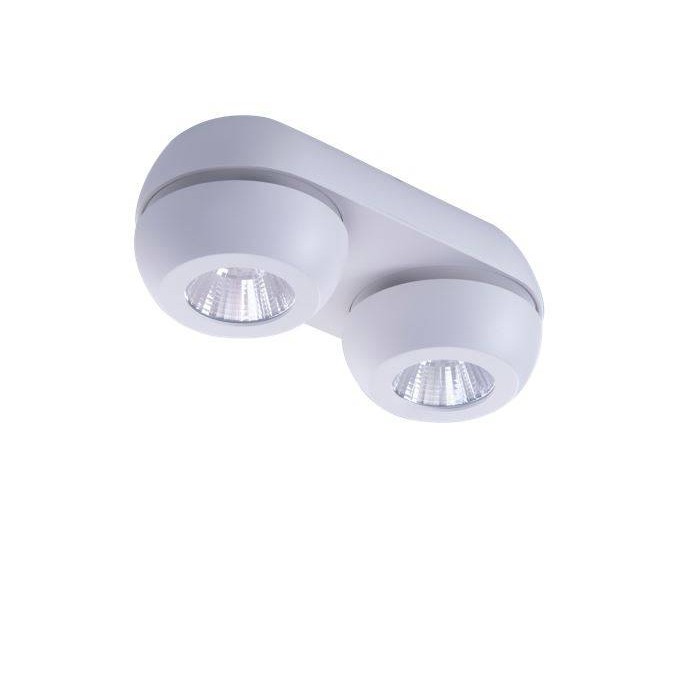 Spot LED aplicat directionabil de tavan/plafon OJOS 2 alb, Spoturi aplicate tavan / perete, mobila, LED⭐modele moderne pentru living,dormitor,bucatarie,baie,hol.✅Design decorativ unic!❤️Promotii lampi❗ ➽ www.evalight.ro. Alege corpuri de iluminat interior de tip spot-uri aparente cu LED, (rotunde si patrate), ieftine de calitate la cel mai bun pret. a