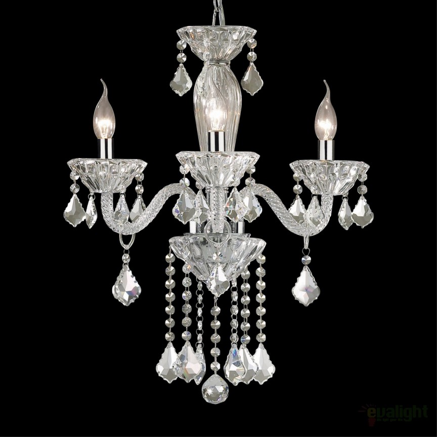 Lustra cristal Venezia 3 brate diam. 48cm TIEPOLO SP3 034706, Candelabre clasice / Lustre si Pendule⭐ modele elegante de lux pentru iluminat living, dormitor, bucatarie.✅DeSiGn decorativ unic!❤️Promotii❗ Lustre clasice ➽ www.evalight.ro. Alege oferte la colectii NOI de corpuri de iluminat pt interior în stil clasic, industrial, retro sau vintage, lampi suspendate deosebite de tip suspensii, decorate cu margele cu cristal, abajur textil, de sticla, becuri normale tip lumanare cu filament sau LED, ieftine de calitate la cel mai bun pret. a