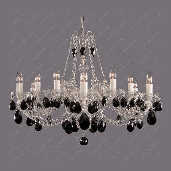 Lustra 12 brate cristal Bohemia  L11 120/12/1 black, Lustre Cristal Bohemia⭐ modele deosebite de candelabre din cristal Bohemia autentic din Cehia.✅Design Baroc de lux Premium Top❗ ➽ www.evalight.ro. a