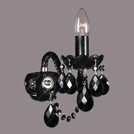 Aplica cristal Bohemia N21 009/01/1 all black, Aplice de perete clasice⭐ modele elegante pentru dormitor, living, hol, bucatarie.✅DeSiGn decorativ de lux unic!❤️Promotii lampi❗ ➽ www.evalight.ro. Alege oferte la corpuri de iluminat interior stil clasic pt perete si tavan, decor cristal, bec LED sau vintage, ieftine de calitate deosebita la cel mai bun pret. a