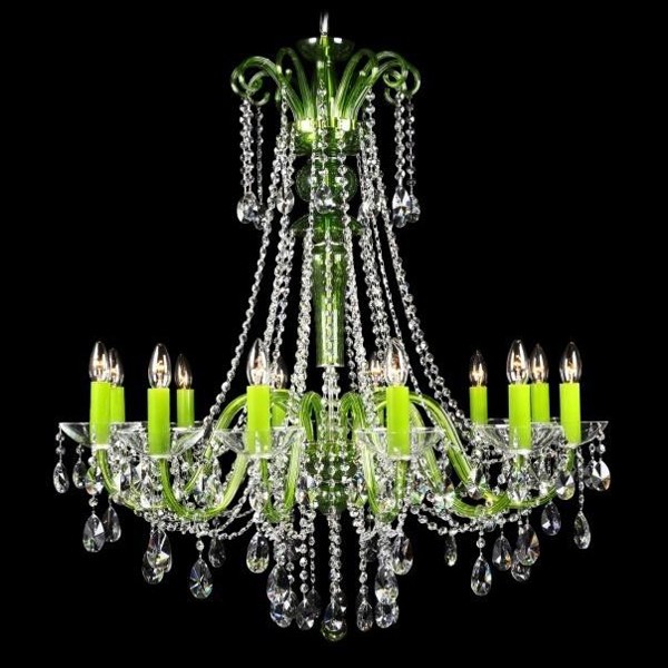 Lustra 12 brate cristal Bohemia L11 907/12/1-A, F olivine, BC, Lustre Cristal Bohemia⭐ modele deosebite de candelabre din cristal Bohemia autentic din Cehia.✅Design Baroc de lux Premium Top❗ ➽ www.evalight.ro. a