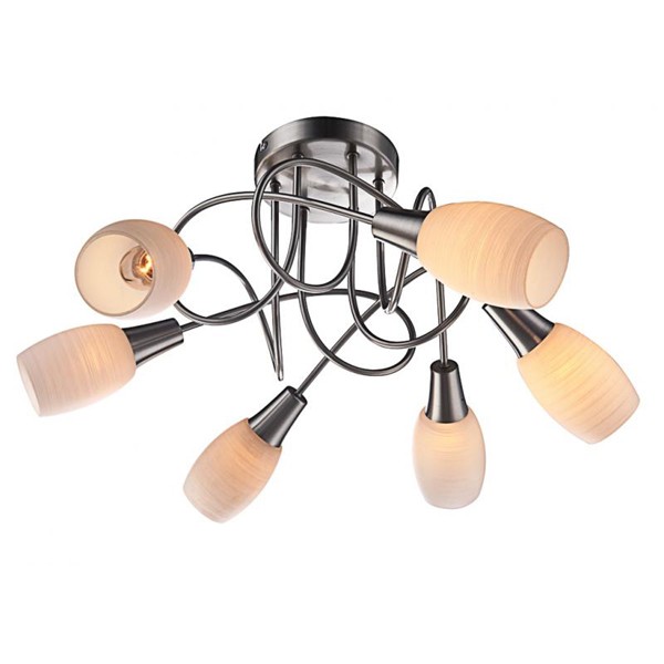 Lustra aplicata moderna cu 6 spoturi Gillian 54983-6D GL, Plafoniere moderne, LED⭐ modele elegante pentru living, dormitor, bucatarie sau hol.✅DeSiGn decorativ actual unic!❤️Promotii lampi❗ ➽www.evalight.ro. Alege corpuri de iluminat interior de tip plafoniera, lustre aplicate de tavan si perete pt camere casa, ieftine si de lux, calitate deosebita la cel mai bun pret. a