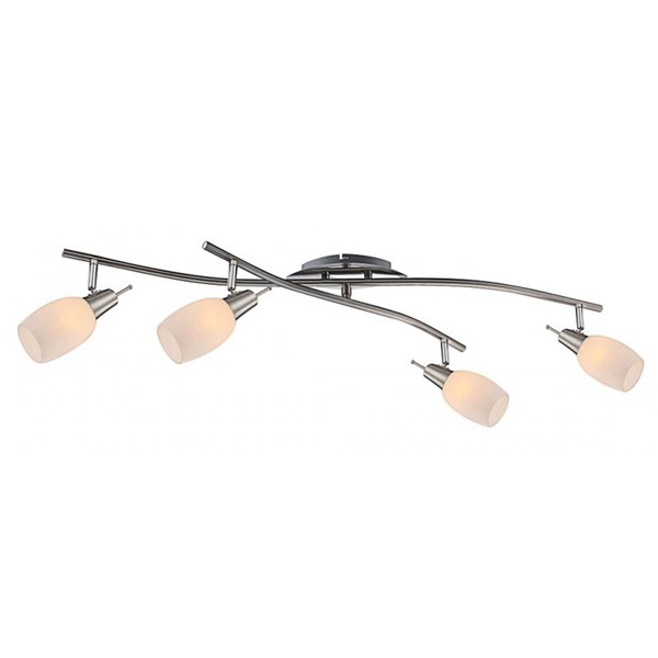 Lustra aplicata moderna cu 4 spoturi Gillian 54983-4 GL, Plafoniere cu 4 spoturi, LED⭐ modele moderne corpuri de iluminat tip spoturi aplicate pe tavan sau perete.✅Design decorativ unic!❤️Promotii lampi❗ ➽ www.evalight.ro. Alege oferte lustre de iluminat interior tip plafoniere si aplice cu 4 spoturi pe bara cu lumina LED si directie reglabila pentru living, dormitor, bucatarie, baie, hol, camera copii, calitate de lux la cel mai bun pret. a