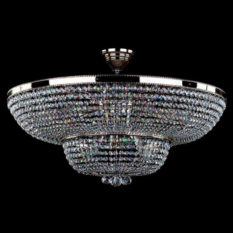 Plafonier cristal Bohemia diam. 80cm GERTA DIA 800 NICKEL CE, Plafoniere Cristal Bohemia⭐ modele deosebite de lustre tavan din cristal Bohemia autentic din Cehia.✅Design de lux unicat Premium Top❗ ➽ www.evalight.ro.  a