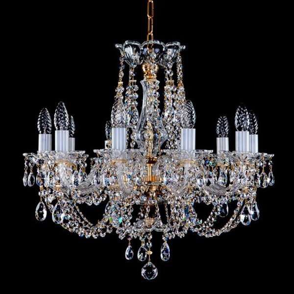 Candelabru Cristal Bohemia Exclusive 10 brate ANJA X, Lustre Cristal Bohemia⭐ modele deosebite de candelabre din cristal Bohemia autentic din Cehia.✅Design Baroc de lux Premium Top❗ ➽ www.evalight.ro. a