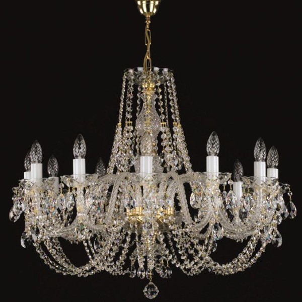 Candelabru cristal Bohemia 12 brate, diam.82cm ANDULA XII 280 CE, Lustre Cristal Bohemia⭐ modele deosebite de candelabre din cristal Bohemia autentic din Cehia.✅Design Baroc de lux Premium Top❗ ➽ www.evalight.ro. a