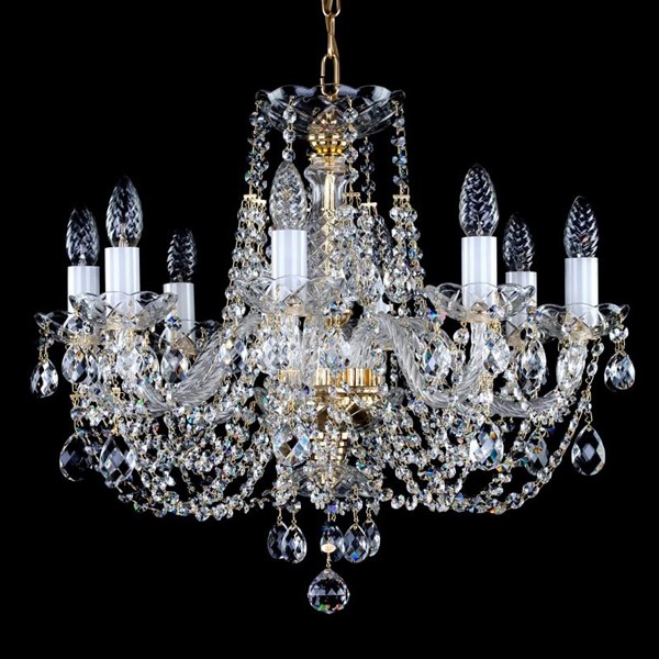 Candelabru Cristal Bohemia Exclusive 8 brate ANDULA VIII. S-A 195, Lustre Cristal Bohemia⭐ modele deosebite de candelabre din cristal Bohemia autentic din Cehia.✅Design Baroc de lux Premium Top❗ ➽ www.evalight.ro. a