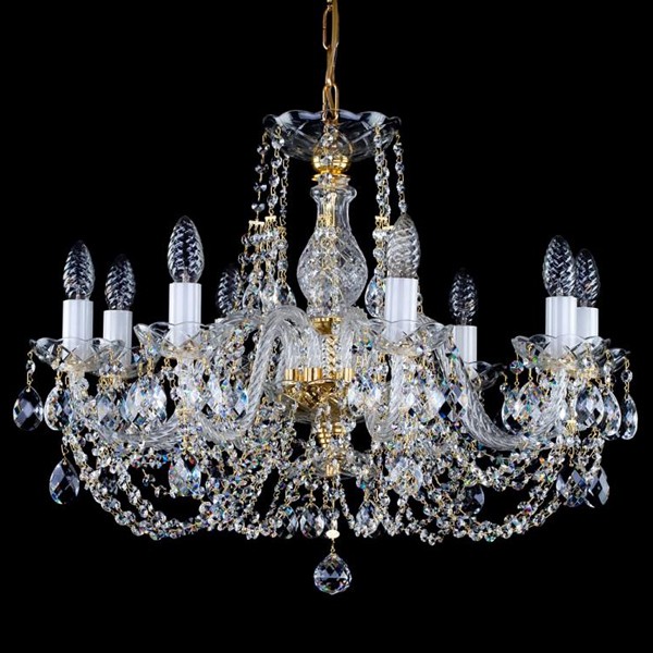 Candelabru cristal Bohemia 8 brate, diam.64cm ANDULA VIII. 230 CE, Lustre Cristal Bohemia⭐ modele deosebite de candelabre din cristal Bohemia autentic din Cehia.✅Design Baroc de lux Premium Top❗ ➽ www.evalight.ro. a