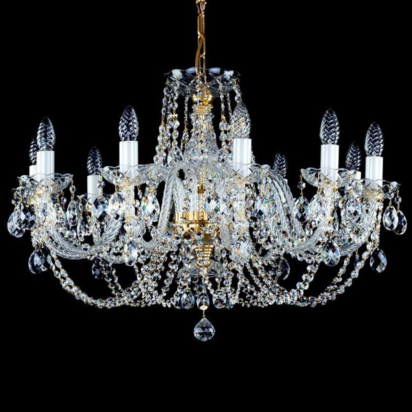 Candelabru cristal Bohemia 10 brate, diam.75cm ANDULA X. S-A 280 CE, Lustre Cristal Bohemia⭐ modele deosebite de candelabre din cristal Bohemia autentic din Cehia.✅Design Baroc de lux Premium Top❗ ➽ www.evalight.ro. a