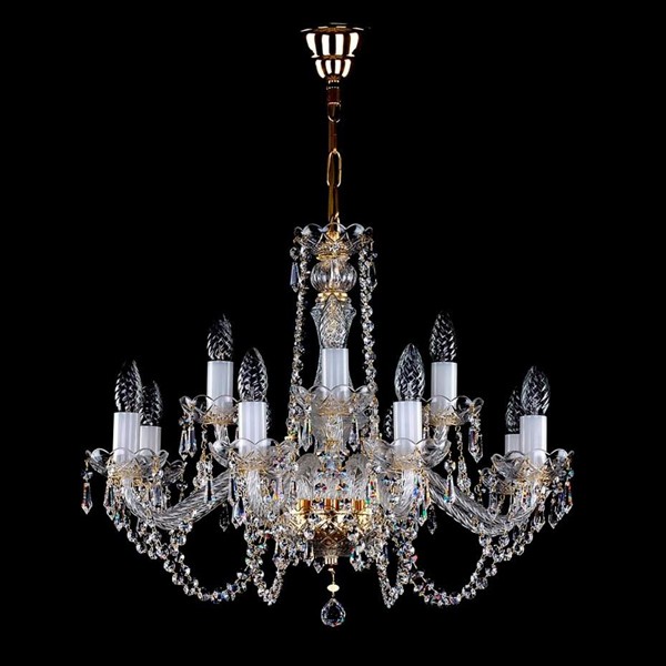 Candelabru cristal Bohemia 12 brate CARMEN drops CE, Lustre Cristal Bohemia⭐ modele deosebite de candelabre din cristal Bohemia autentic din Cehia.✅Design Baroc de lux Premium Top❗ ➽ www.evalight.ro. a