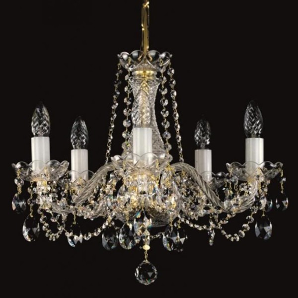 Candelabru Cristal Bohemia Exclusive 5 brate Radka V CE, Lustre Cristal Bohemia⭐ modele deosebite de candelabre din cristal Bohemia autentic din Cehia.✅Design Baroc de lux Premium Top❗ ➽ www.evalight.ro. a