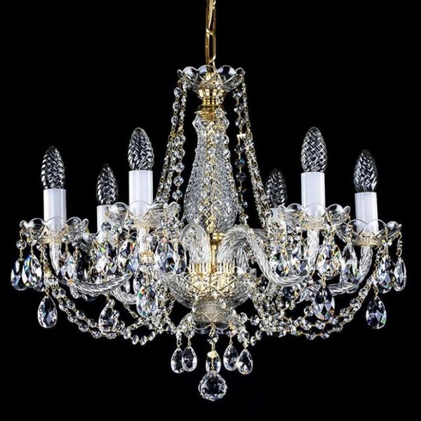 Candelabru Cristal Bohemia Exclusive 6 brate Radka VI CE, Lustre Cristal Bohemia⭐ modele deosebite de candelabre din cristal Bohemia autentic din Cehia.✅Design Baroc de lux Premium Top❗ ➽ www.evalight.ro. a