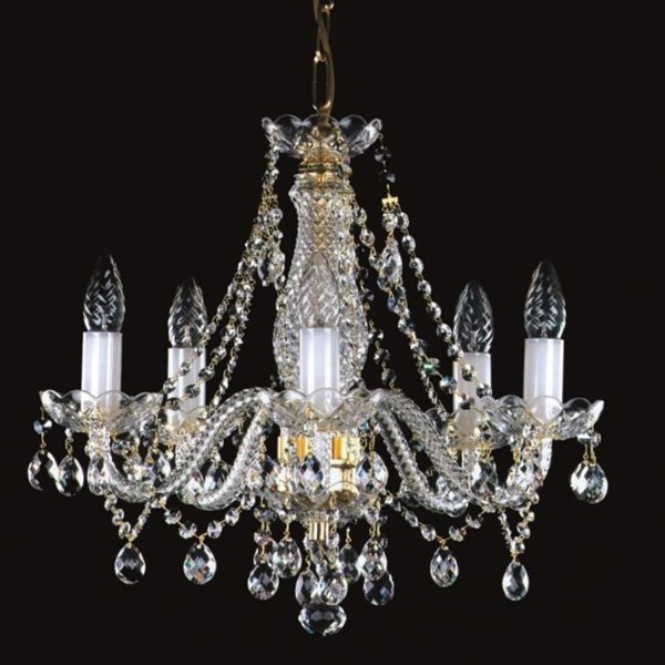 Candelabru Cristal Bohemia Exclusive 5 brate, diam. 48cm Magda V CE, Lustre Cristal Bohemia⭐ modele deosebite de candelabre din cristal Bohemia autentic din Cehia.✅Design Baroc de lux Premium Top❗ ➽ www.evalight.ro. a