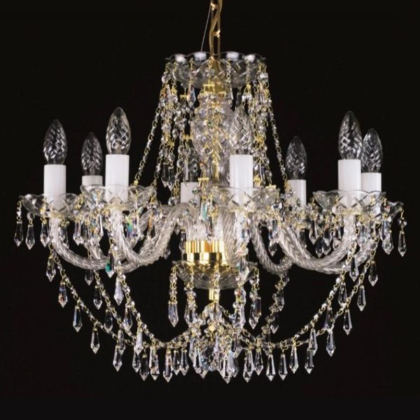 Candelabru cristal Bohemia 8 brate, diam. 58cm Sulika VIII CE, Lustre Cristal Bohemia⭐ modele deosebite de candelabre din cristal Bohemia autentic din Cehia.✅Design Baroc de lux Premium Top❗ ➽ www.evalight.ro. a