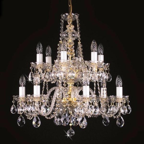 Candelabru cristal Bohemia 12 brate, diam. 68cm Zita XII CE, Lustre Cristal Bohemia⭐ modele deosebite de candelabre din cristal Bohemia autentic din Cehia.✅Design Baroc de lux Premium Top❗ ➽ www.evalight.ro. a