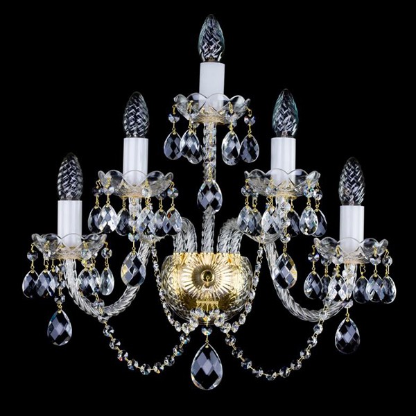 Aplica de perete 5 brate Cristal Bohemia Exclusive BERNARDETA V, Lustre cristal si Corpuri de iluminat suspendate⭐ modele de lux elegante din cristal Stil Exclusive.✅Design Premium Top❗ ➽ www.evalight.ro.  a