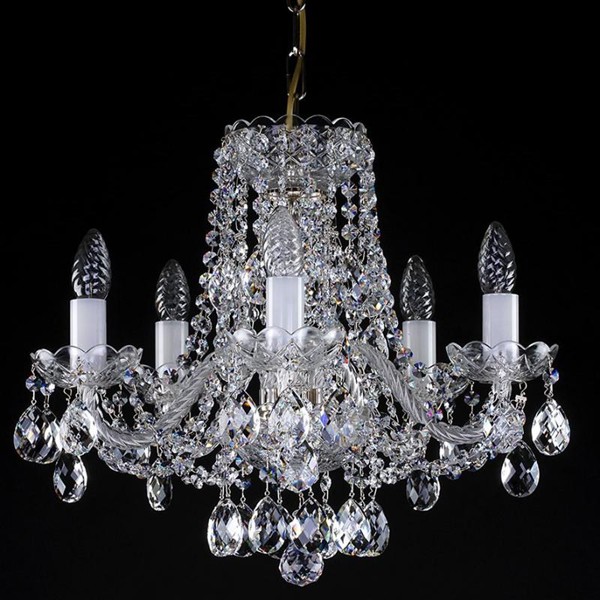 Candelabru Cristal Bohemia Exclusive 5 brate, diam. 47cm Francesca V. CE, Lustre Cristal Bohemia⭐ modele deosebite de candelabre din cristal Bohemia autentic din Cehia.✅Design Baroc de lux Premium Top❗ ➽ www.evalight.ro. a