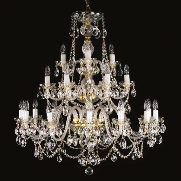 Candelabru cristal Bohemia 21 brate, diam. 95cm Andrea XXI CE, Lustre Cristal Bohemia⭐ modele deosebite de candelabre din cristal Bohemia autentic din Cehia.✅Design Baroc de lux Premium Top❗ ➽ www.evalight.ro. a