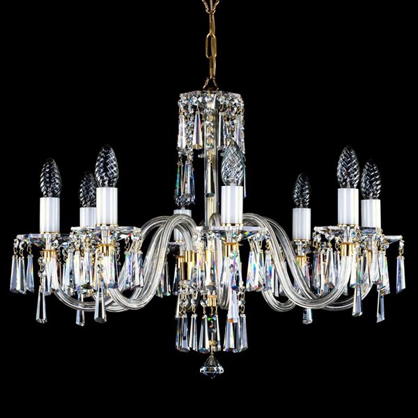 Candelabru Cristal Bohemia Exclusive 8 brate, diam. 65cm Ingeborg VIII. CE, Lustre Cristal Bohemia⭐ modele deosebite de candelabre din cristal Bohemia autentic din Cehia.✅Design Baroc de lux Premium Top❗ ➽ www.evalight.ro. a