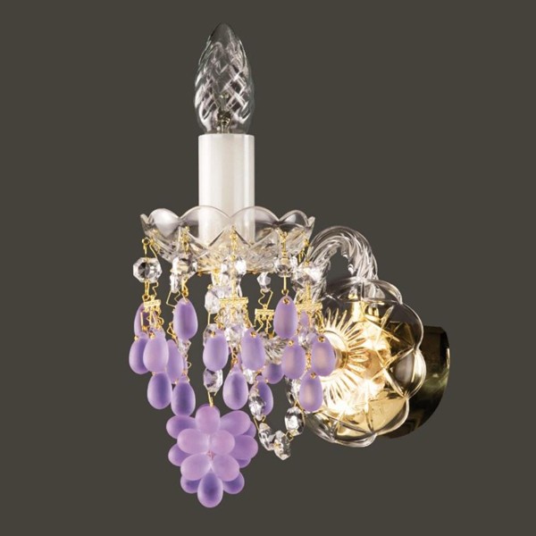 Aplica de perete cristal Bohemia Constance I. violet WL CE, Aplice de perete Cristal Bohemia⭐ modele de lux deosebite din cristal Bohemia autentic din Cehia.✅Design unicat Premium Top❗ ➽ www.evalight.ro. a