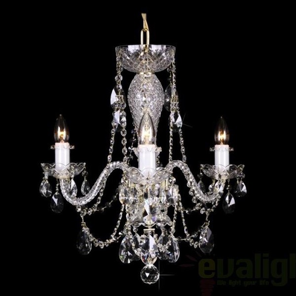 Lustra 3 brate cristal Bohemia L11 009/03/1-A; lip., Lustre Cristal Bohemia⭐ modele deosebite de candelabre din cristal Bohemia autentic din Cehia.✅Design Baroc de lux Premium Top❗ ➽ www.evalight.ro. a