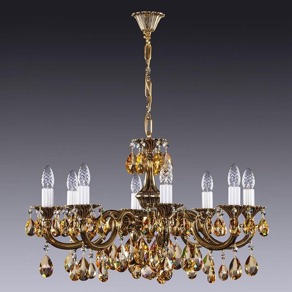 Candelabru Cristal Bohemia Exclusive 8 brate ALICE VIII. brass antique 8003 CE, Lustre Cristal Bohemia⭐ modele deosebite de candelabre din cristal Bohemia autentic din Cehia.✅Design Baroc de lux Premium Top❗ ➽ www.evalight.ro. a