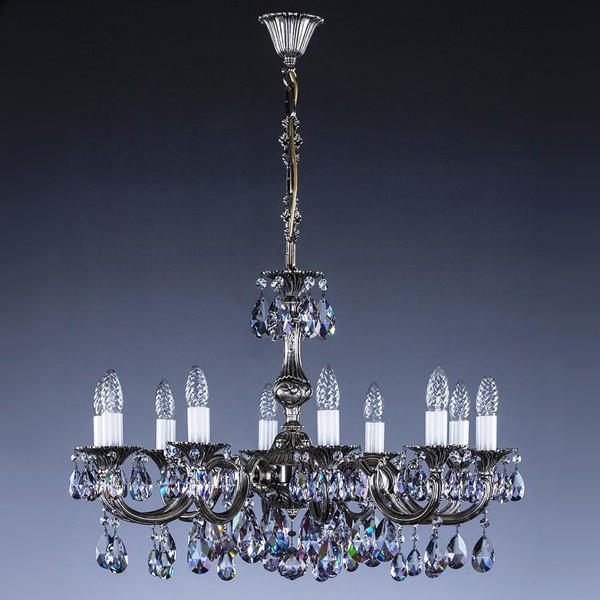 Candelabru Cristal Bohemia Exclusive 10 brate, diam.72cm ALICE X. nickel antique 8006 CE, Candelabre clasice / Lustre si Pendule⭐ modele elegante de lux pentru iluminat living, dormitor, bucatarie.✅DeSiGn decorativ unic!❤️Promotii❗ Lustre clasice ➽ www.evalight.ro. Alege oferte la colectii NOI de corpuri de iluminat pt interior în stil clasic, industrial, retro sau vintage, lampi suspendate deosebite de tip suspensii, decorate cu margele cu cristal, abajur textil, de sticla, becuri normale tip lumanare cu filament sau LED, ieftine de calitate la cel mai bun pret. a