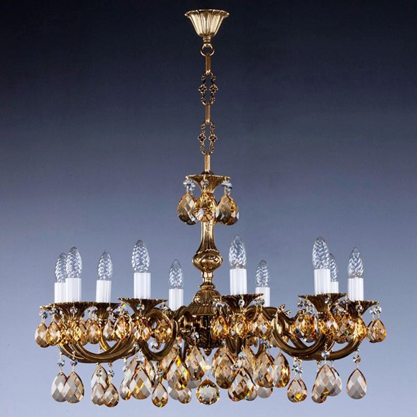 Candelabru Cristal Bohemia Exclusive 10 brate, diam.72cm ALICE X. brass antique 8003 CE, Lustre Cristal Bohemia⭐ modele deosebite de candelabre din cristal Bohemia autentic din Cehia.✅Design Baroc de lux Premium Top❗ ➽ www.evalight.ro. a